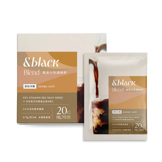 Spark | &black高纖優蛋白特調咖啡(35g/包) - 濃焙拿鐵